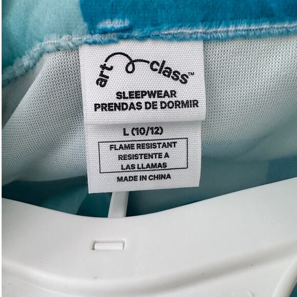 Art Class Girls NWT PJ Set (L‎ 10/12) – Star Print Aqua Blue Button Top & Shorts - Picture 3 of 5
